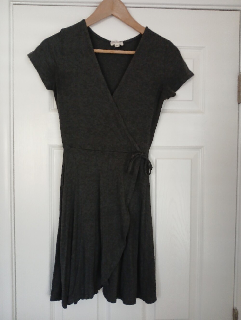 Rolla Coster Charcoal Wrap-Style Short Sleeve Dress